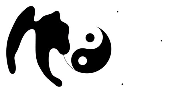 Animation Mouvement Graphique Symbole Yin Yang Symbole Yin Yang Motion — Video