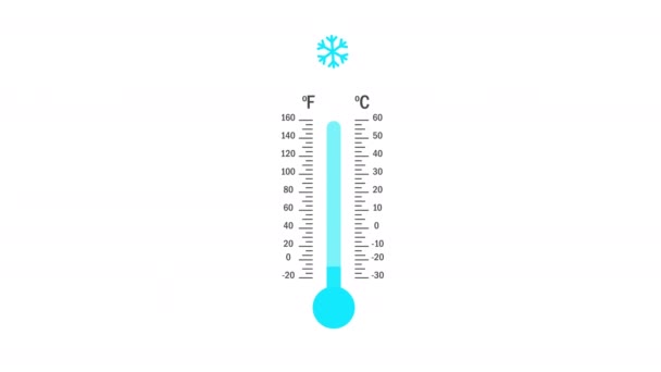 Warme Koude Temperatuur Temperatuur Stijgt Van Koude Naar Warmtebeweging Video — Stockvideo