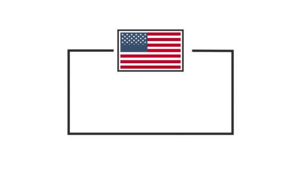 Usa Flag Den Veteránů Uctívání Všech Kteří Sloužili Animace Záběry — Stock video