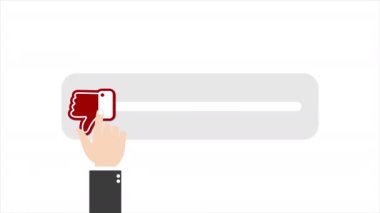 Beyaz arka planda izole edilmiş sosyal medya için baş parmağınla kaydır. Canlandırma 4k videosu