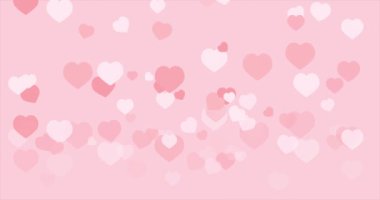 Sevgililer Günü 'nde pembe kalpler pembe arka planda izole olur. Canlandırma 4k videosu