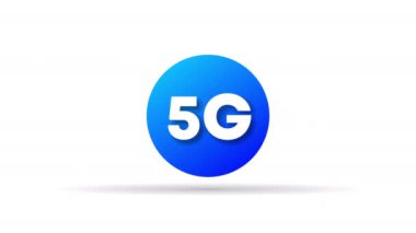 Siyah bir arkaplanda izole edilmiş 5G ağ hareketi grafikleri videosu