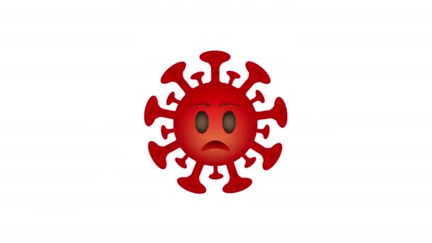 流行性コロナウイルス危険アニメーションビデオ インフォグラフィック アイコン コロナウイルスの悪顔だ — ストック動画