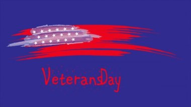 ABD Bayrağı. Gaziler Günü, görev yapan herkesi onurlandıran 4K animasyon görüntüleri.