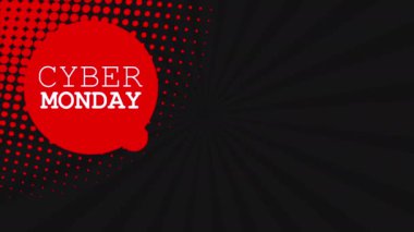 Siyah arkaplan 4k video üzerine Mockup logosu Siber Pazartesi