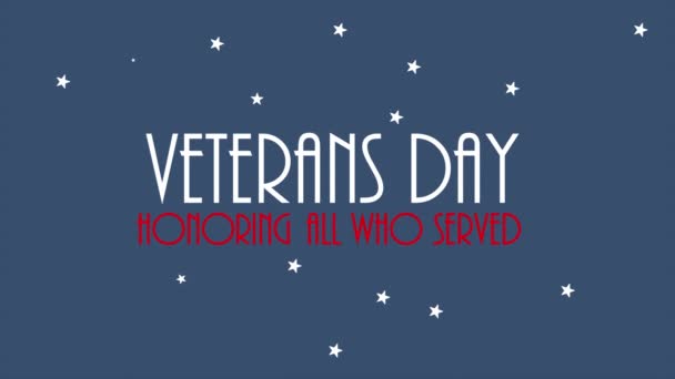 Bandiera Usa Giornata Dei Veterani Onorare Tutti Coloro Che Hanno — Video Stock