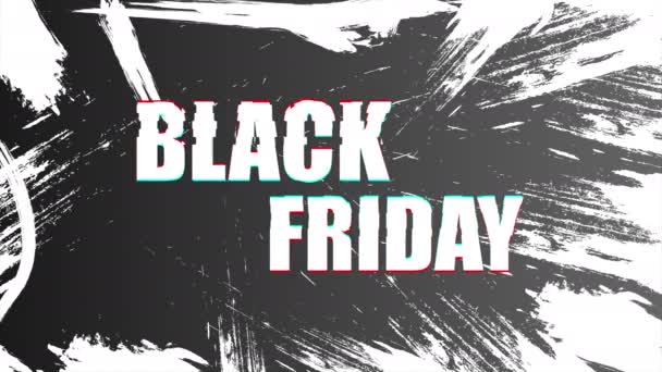 Glitch Black Friday Uitverkoop Black Friday Sale Promotie Motion Video — Stockvideo