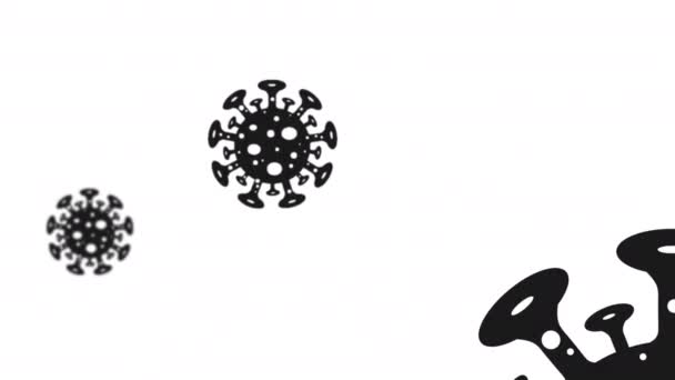 白色背景下的大流行病Coronavirus符号危险动画视频 — 图库视频影像