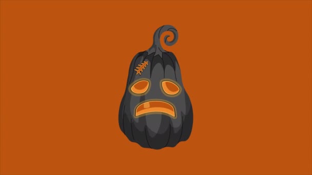 Jack Linterna Animación Dibujos Animados Calabaza Halloween Calabaza Miedo Movimiento — Vídeos de Stock