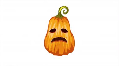 Jack O Lantern ya da balkabağı çizgi filmi animasyonu. Cadılar Bayramı korkunç kabak hareketi grafiksel 4k video. Patlar ve ateşle yanar. Black Jack O Feneri.