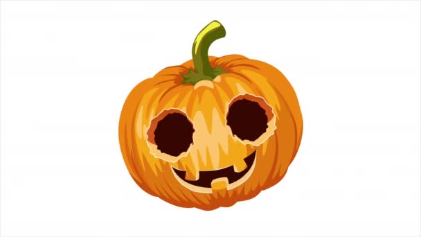 Jack Linterna Animación Dibujos Animados Calabaza Halloween Calabaza Miedo Movimiento — Vídeo de stock