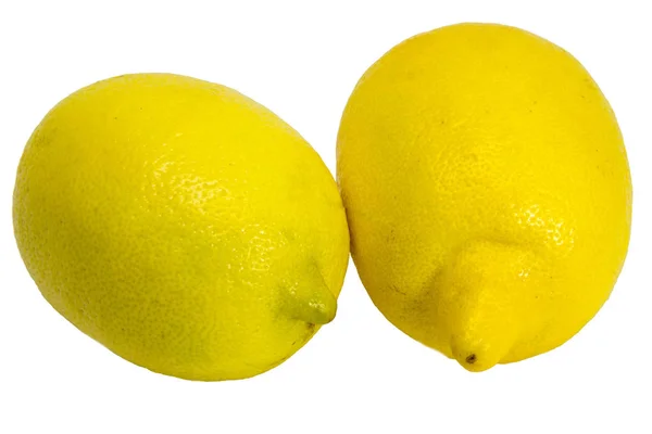 Fruta de limón con hoja aislada sobre fondo blanco —  Fotos de Stock