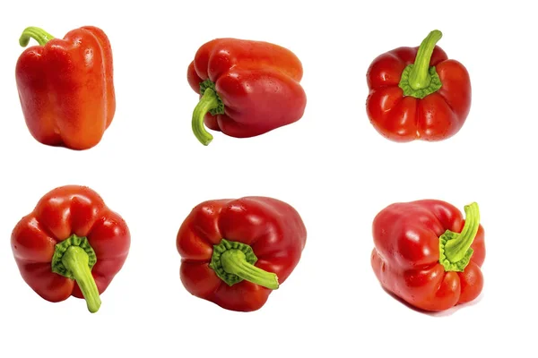 Peppers Paprika Paprika Isolerade Vitt Söt Paprika Med Urklippsbana — Stockfoto