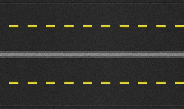 Yüksek çözünürlükte siyah dört şeritli iki şekilde bir yol sarı yön hattı ile..