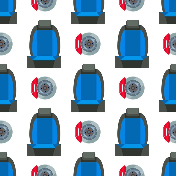 Niño asiento de coche patrón sin costuras protección de fondo vehículo de seguridad cinturón de transporte auto vector ilustración . — Vector de stock