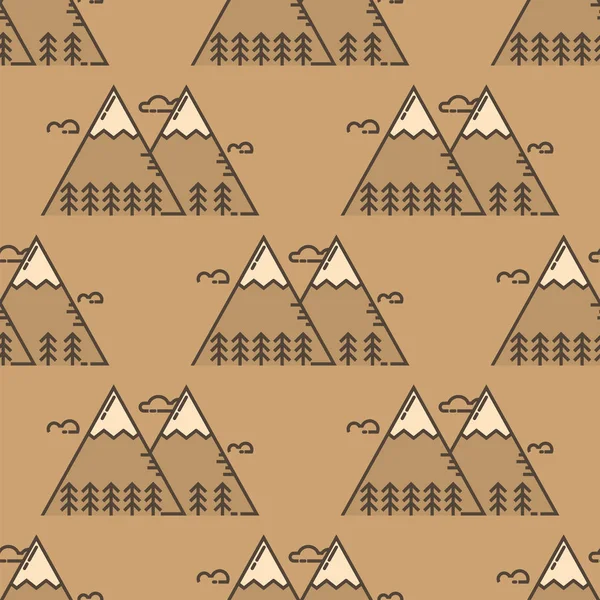 Dağ vektör siluet doğa açık kayalık kar buz üst dekoratif peyzaj seyahat Dikişsiz desen arka plan illüstrasyon hiking tırmanma tepe tepe