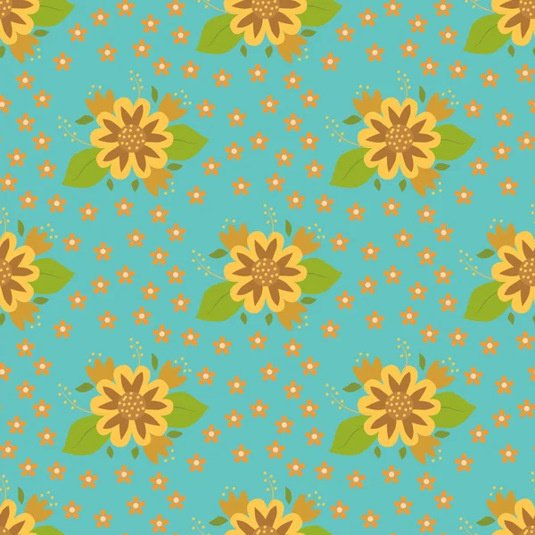 Doğa çiçek el Dikişsiz desen arka plan çiçek yaz flora vektör çizim çekilmiş.