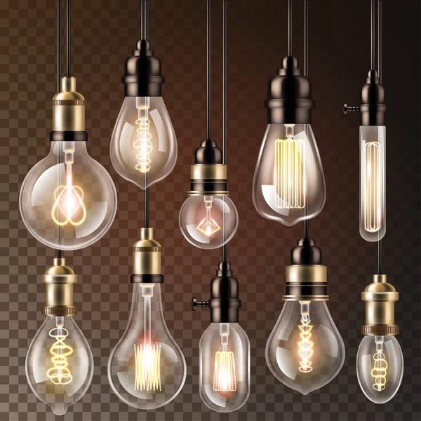 Light bulb gloeilamp idee oplossing pictogram en elektrische verlichting lamp cfl vector of geleid elektriciteit en TL lichte afbeelding geheel geïsoleerd op transparante achtergrond — Stockvector