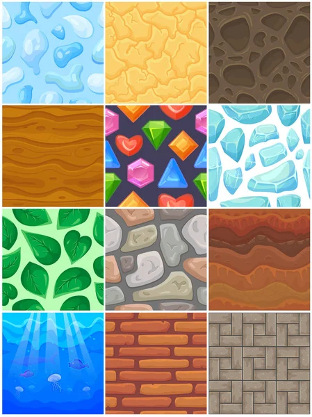 Building background wall vector brick texture of brickwall or stonewall with textured tile abstract pattern seamless illustration set of sea underwater backdrop for game — Stock Vector