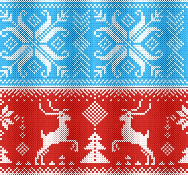 編み物パターン ベクトル ニット ウール テクスチャ背景伝統的なニット冬セーター クリスマス飾りイラスト シームレス セット クリスマス ニット背景のクロシェット デザインの — ストックベクタ