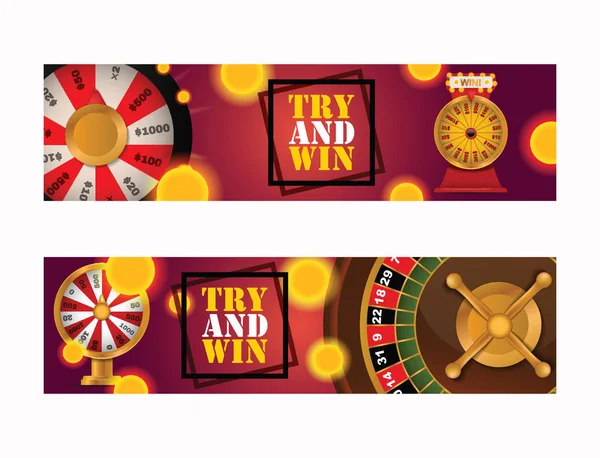 Fortune wheel vektor försöka vinna i spin spel casino roulette gratulationen för lycklig vinnare bakgrund lyckligt hjul lotteri satsa illustration ställa in bakgrund — Stock vektor