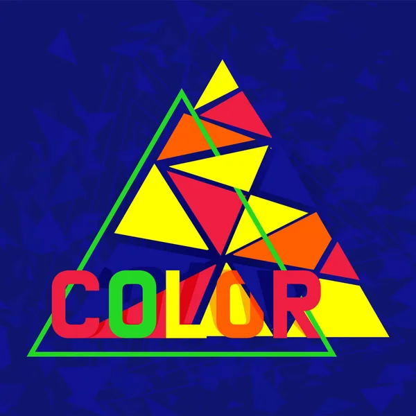 Banner de diseño colorido abstracto, tarjeta, ilustración del vector del cartel. Diseño minimalista, concepto creativo, fondo moderno. Elementos geométricos. Cubierta de triángulos brillantes coloridos . — Vector de stock