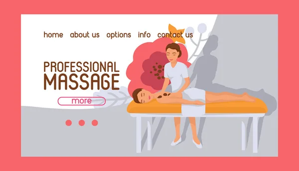 Medische professionele massage vrouw set van banners vector illustratie. Osteopaten het uitvoeren van behandeling manipulaties of masseren hun patiënten. Set van specialisten in osteopathie, chiropractie. — Stockvector