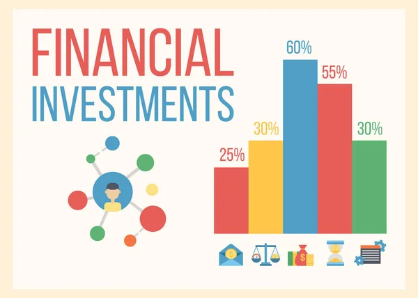 Financial and money business growth banner vector illustration. Investment and virtual finance. Communication and contemporary marketing. Sack of money, scales with time and cash. — Stock Vector