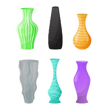 Elegance Modern beyaz dekor cam süsleme güzel illüstrasyon kavanoz klasik vektör seramik vazo