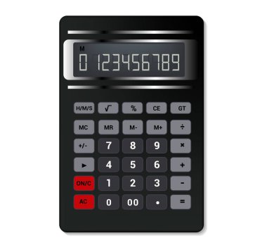 Hesap makinesi vektör işletme muhasebe hesaplama teknolojisi finans illüstrasyon hesaplama beyaz arka plan üzerinde izole düğmeleri hesaplanan matematik numaraları ile matematiksel nesne ayarla