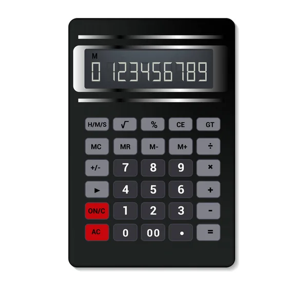 Calculatrice vecteur entreprise comptabilité calcul technologie calcul finance illustration ensemble d'objet mathématique avec boutons calcul mathématiques nombres isolés sur fond blanc — Image vectorielle