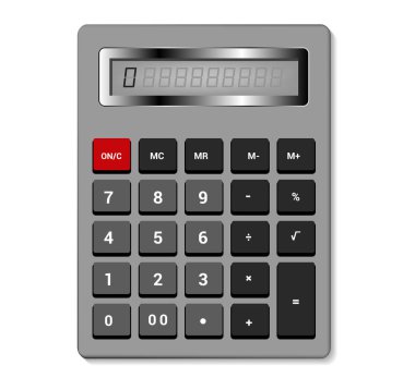 Hesap makinesi vektör işletme muhasebe hesaplama teknolojisi finans illüstrasyon hesaplama beyaz arka plan üzerinde izole düğmeleri hesaplanan matematik numaraları ile matematiksel nesne ayarla