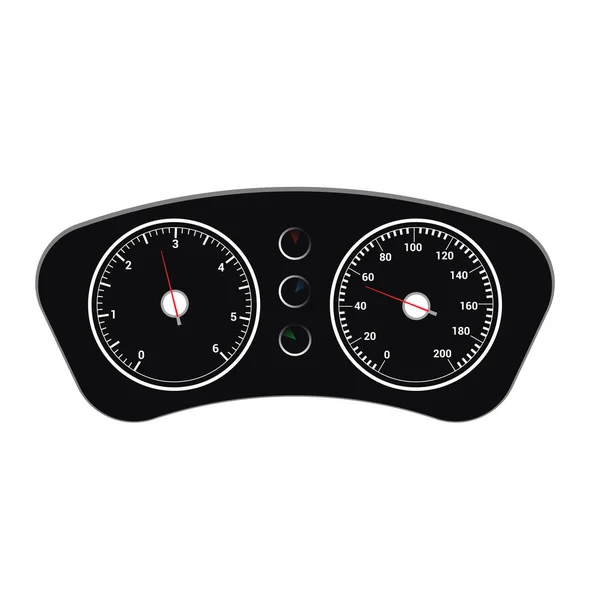 Speedometer vector car speed dashboard panel and speed-up power measurement design illustration set of speed-limit control technology with arrow or pointer isolated on white background — Stock Vector