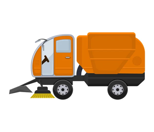 Οδικός καθαρισμός vector vector vector vehicle sweeper cleaner πλύνετε δρόμους της πόλης εικονογράφηση, όχημα van εκσκαφέας αυτοκινήτων μπουλντόζα τρακτέρ μεταφορά απομονωμένη στο παρασκήνιο — Διανυσματικό Αρχείο