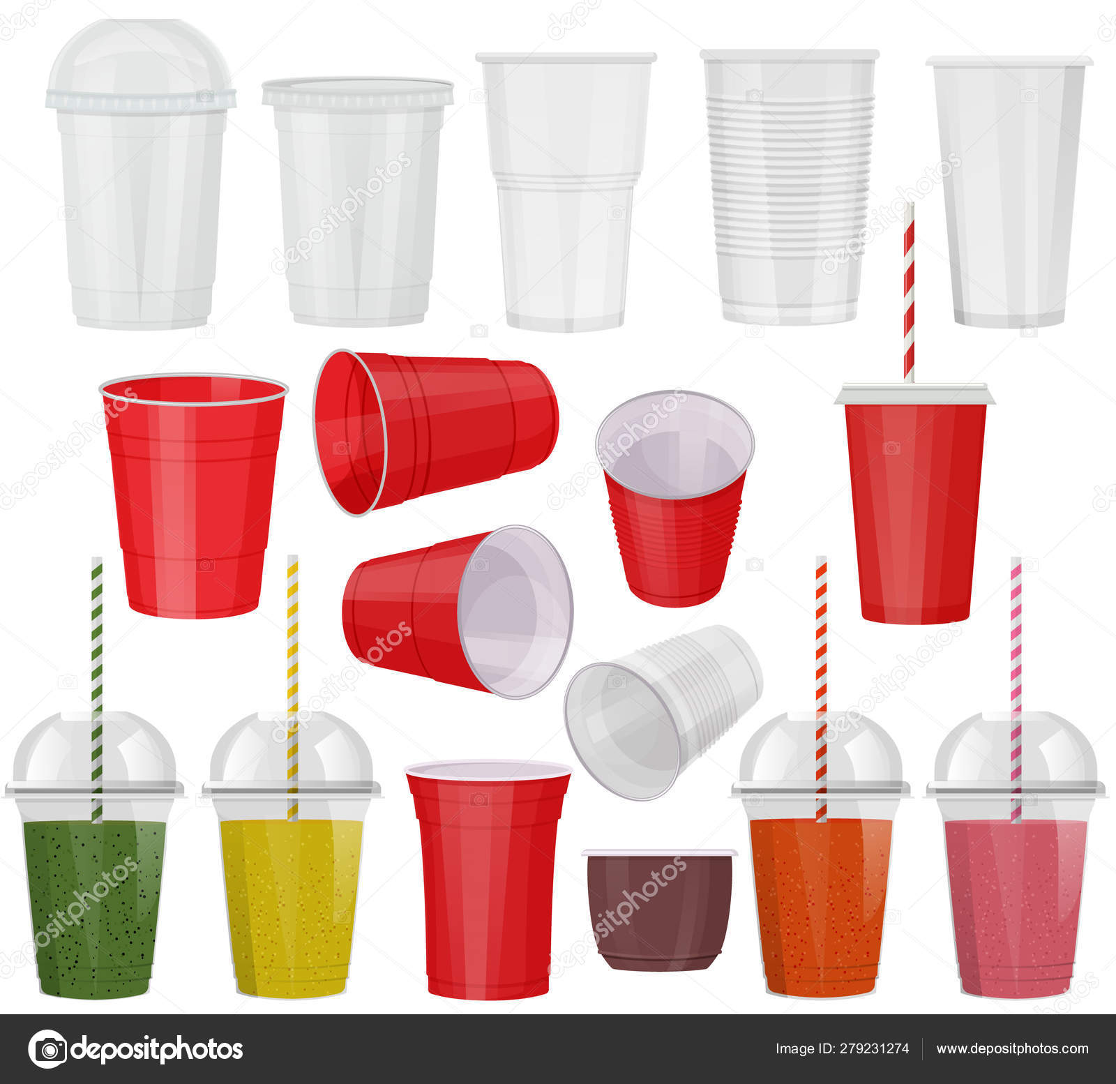 Empty realistic drinking glass cup. Stock Vector by
