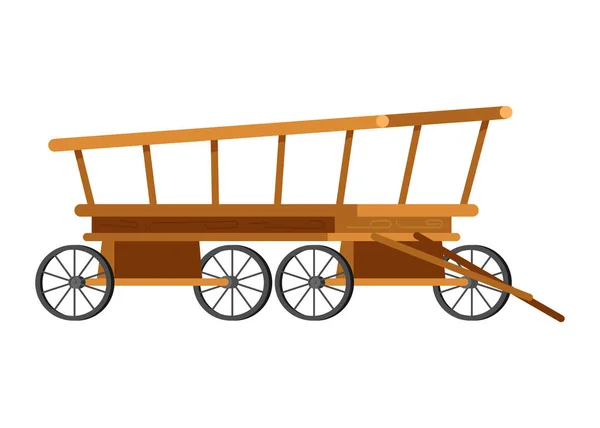 Carruaje coche vector vintage transporte con ruedas viejas y transporte antiguo ilustración conjunto de personaje de cochero real para caballo y carro de carro para viajar aislado sobre fondo blanco — Vector de stock