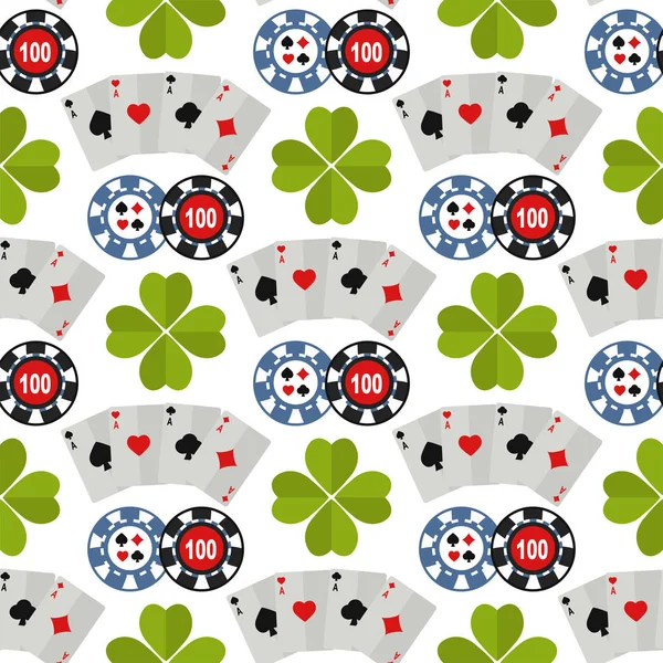 Casino roulette gambler joker slot machine poker game seamless pattern background illustration. — Stock Photo, Image