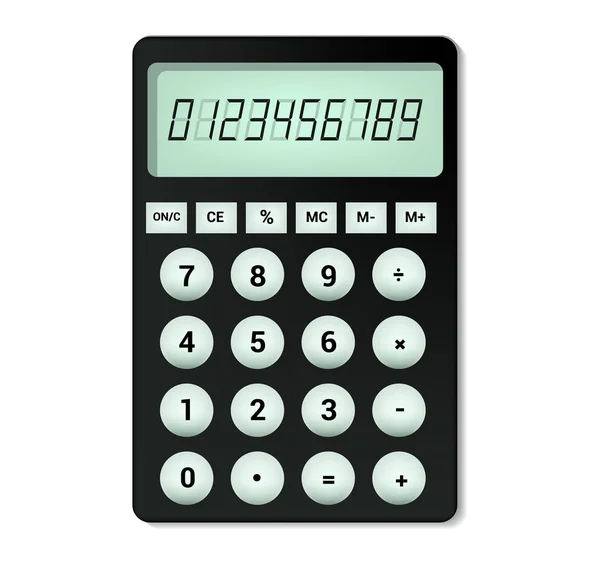 Výpočet penále ilustrace na technologie výpočet Kalkulačka vektorové business účetní sada matematických objektů s čísly výpočtové matematiky tlačítka izolovaných na bílém pozadí — Stockový vektor