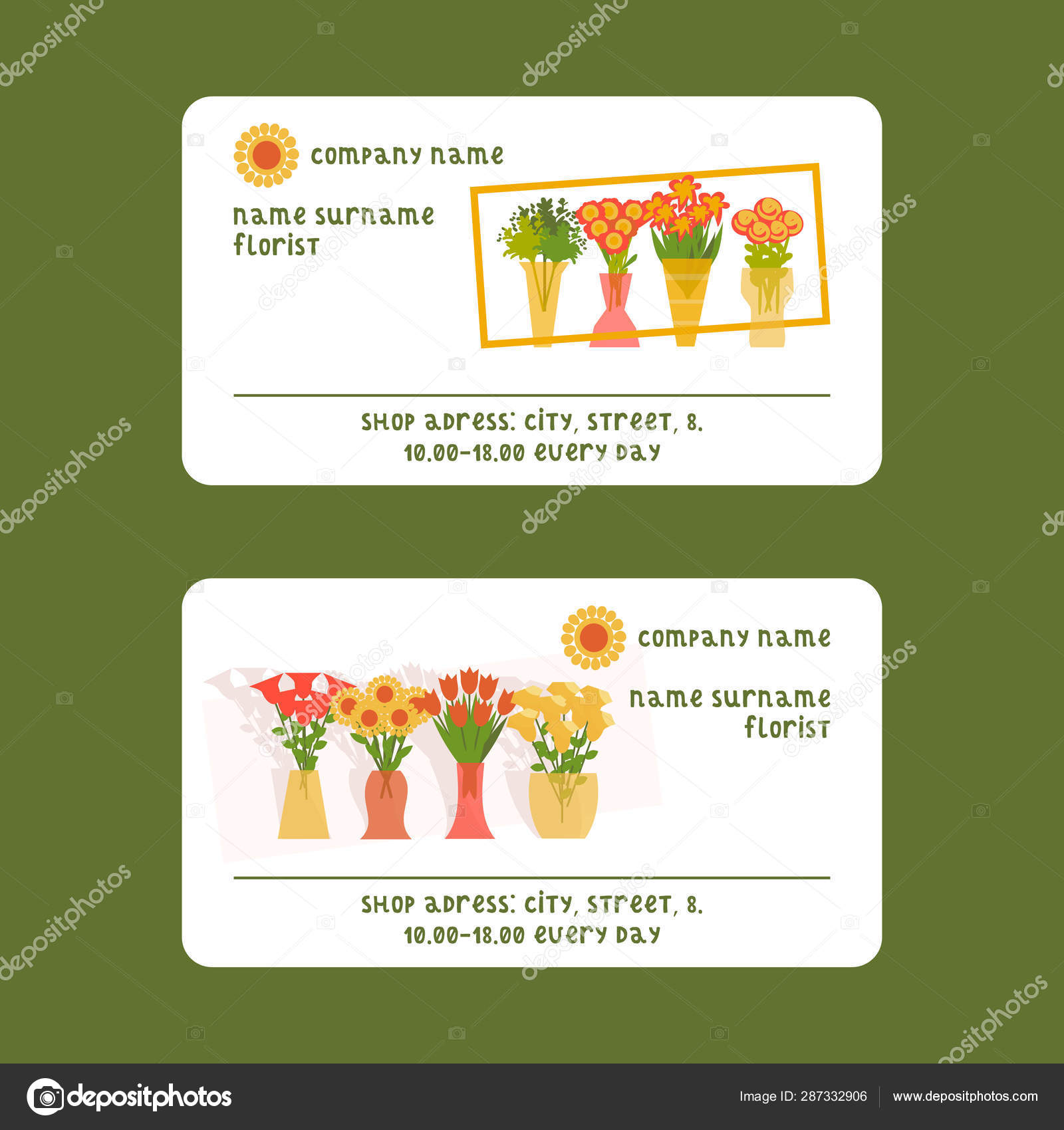 Florists And Flower Shop Vector Illustration For Visiting