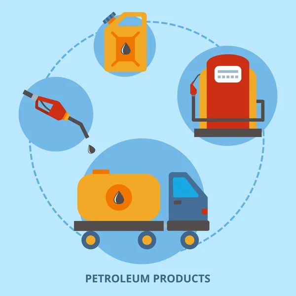 Gás, petróleo e produtos petrolíferos para a alimentação de combustível, ilustração vetorial. Bomba de gasolina diesel ícone dos desenhos animados. Desenho de empresas industriais . — Vetor de Stock