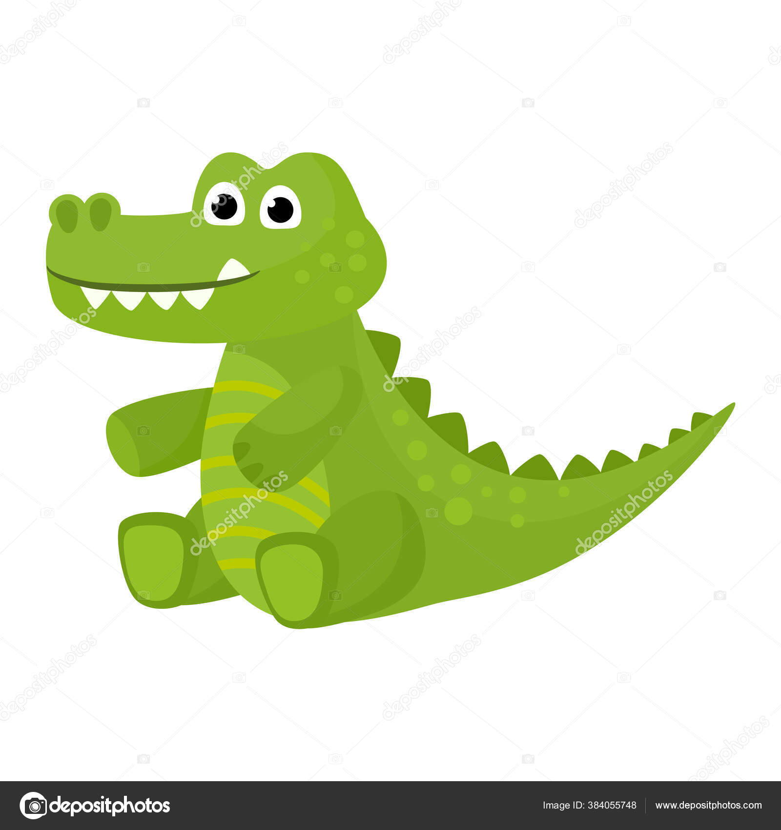 Crocodile vecteur dessin animé crocodilien personnage de vert