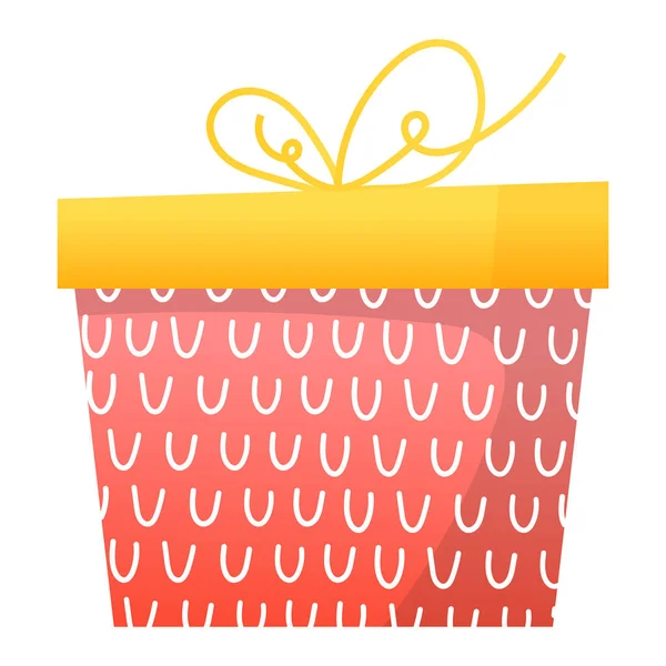 Значок праздничной корзины, элемент праздничной вечеринки, выделенный на белой плоской векторной иллюстрации. Радость коробки концепта. — стоковый вектор