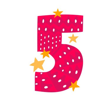 5 numara Cinco de Mayo Meksika bayramı, 5 Mayıs ulusal zafer günü beyaz, düz vektör illüstrasyonunda izole edilmiş. Metin yazı tipi numarası ifadesi.