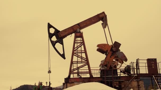 Öl-Pumpe-silhouette — Stockvideo