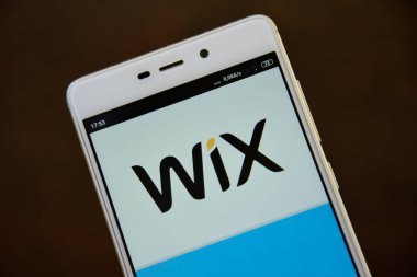 Akıllı telefon ekranında Wix logosu görüldü