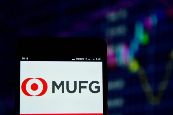 Mitsubishi UFJ Financial Group logo on smartphone — Stock Photo, Image