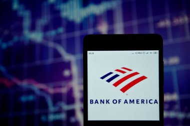Bir akıllı telefonda Bank of America logosu