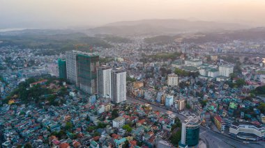 Aerial view Ha Long City, the capital city of Quang Ninh Province, Halong Bay, Vietnam. clipart