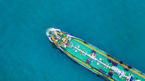 Letecký Pohled Tanker Loď Tanker Loď Přepravující Ropu Plyn Moři — Stock fotografie