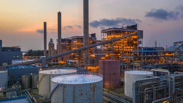 Planta Termoeléctrica Combinada Vista Aérea Gran Planta Ciclo Combinado —  Fotos de Stock